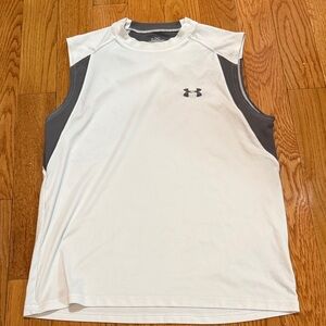 Under Armour Men's White and Gray Tank Top